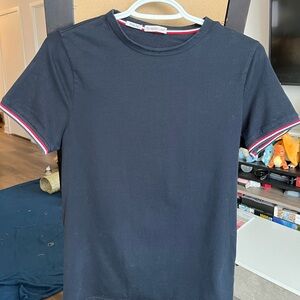 Moncler Dark Blue Tee with Red and White Accents